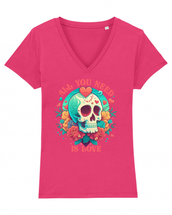 All You Need Is Love Valentine Skull Raspberry