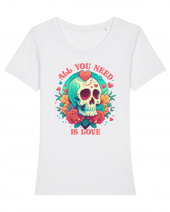 All You Need Is Love Valentine Skull White