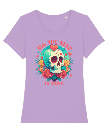 All You Need Is Love Valentine Skull Lavender Dawn