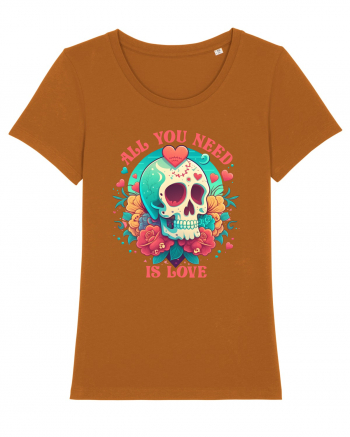 All You Need Is Love Valentine Skull Roasted Orange