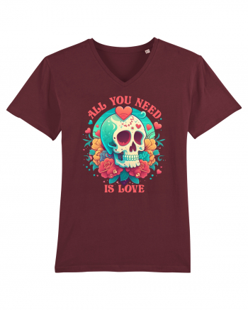 All You Need Is Love Valentine Skull Burgundy