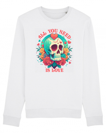 All You Need Is Love Valentine Skull White