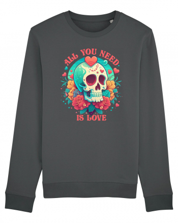 All You Need Is Love Valentine Skull Anthracite