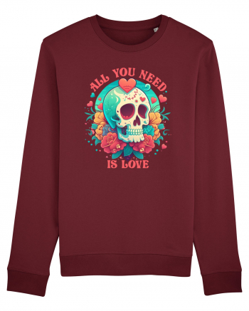 All You Need Is Love Valentine Skull Burgundy