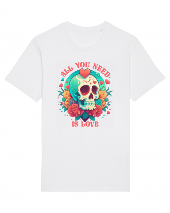 All You Need Is Love Valentine Skull White