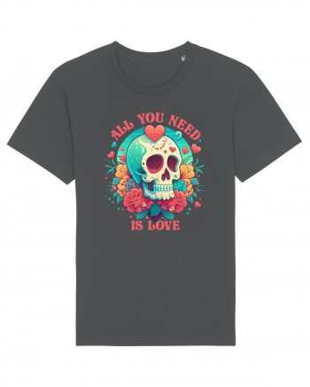 All You Need Is Love Valentine Skull Anthracite