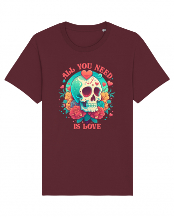 All You Need Is Love Valentine Skull Burgundy