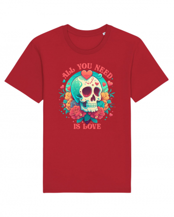 All You Need Is Love Valentine Skull Red