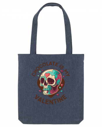 Chocolate Is My Valentine Skull Midnight Blue