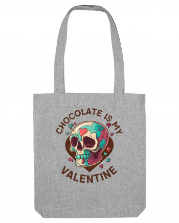 Chocolate Is My Valentine Skull Heather Grey
