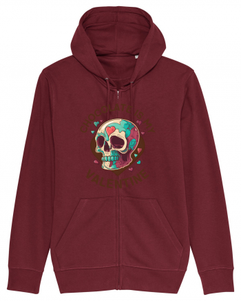 Chocolate Is My Valentine Skull Burgundy