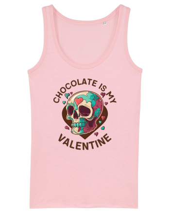 Chocolate Is My Valentine Skull Cotton Pink