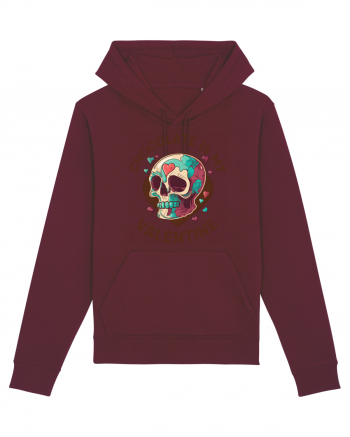 Chocolate Is My Valentine Skull Burgundy