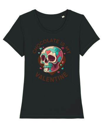 Chocolate Is My Valentine Skull Black