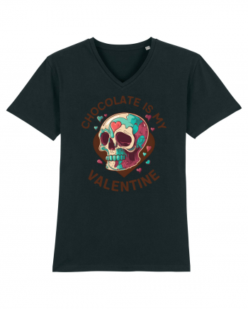 Chocolate Is My Valentine Skull Black