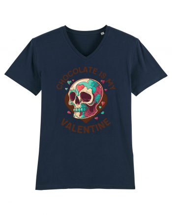 Chocolate Is My Valentine Skull French Navy