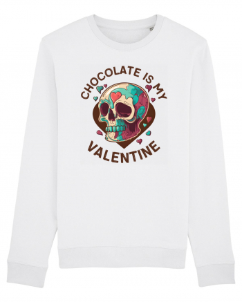 Chocolate Is My Valentine Skull White