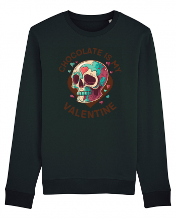 Chocolate Is My Valentine Skull Black