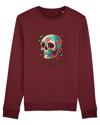 Chocolate Is My Valentine Skull Burgundy