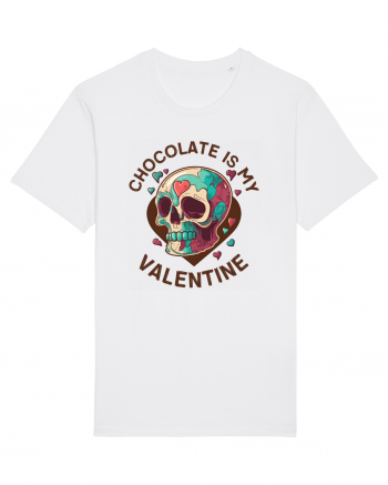 Chocolate Is My Valentine Skull White