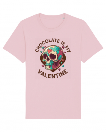 Chocolate Is My Valentine Skull Cotton Pink