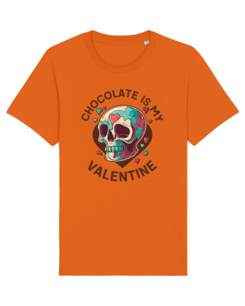 Chocolate Is My Valentine Skull Bright Orange