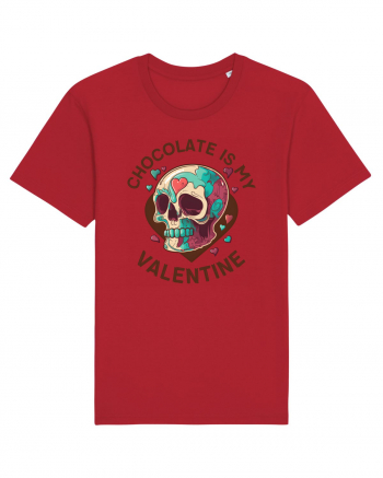 Chocolate Is My Valentine Skull Red