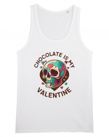 Chocolate Is My Valentine Skull White