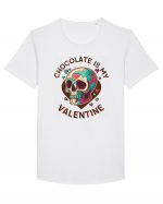 Chocolate Is My Valentine Skull Tricou mânecă scurtă guler larg Bărbat Skater