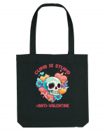 Cupid Is Stupid Anti Valentine Skull Sacoșă textilă