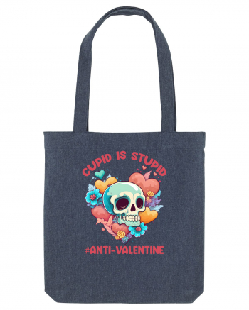 Cupid Is Stupid Anti Valentine Skull Midnight Blue