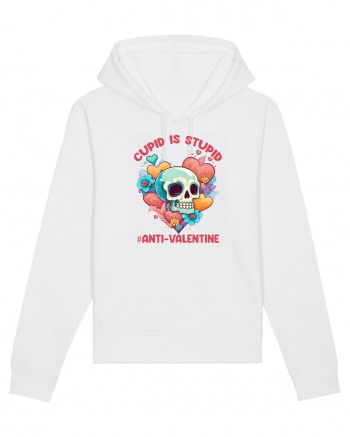 Cupid Is Stupid Anti Valentine Skull White