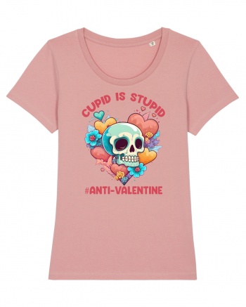 Cupid Is Stupid Anti Valentine Skull Canyon Pink