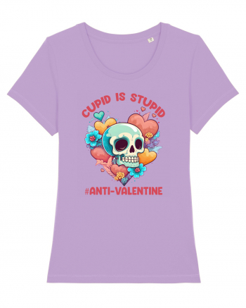 Cupid Is Stupid Anti Valentine Skull Lavender Dawn