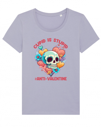 Cupid Is Stupid Anti Valentine Skull Lavender