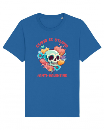 Cupid Is Stupid Anti Valentine Skull Royal Blue