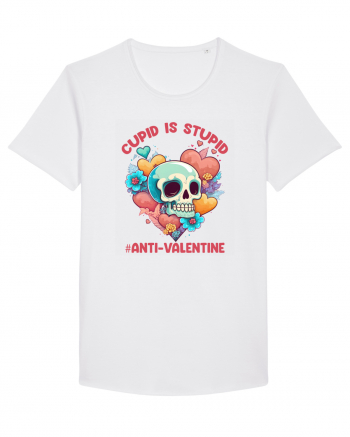 Cupid Is Stupid Anti Valentine Skull White