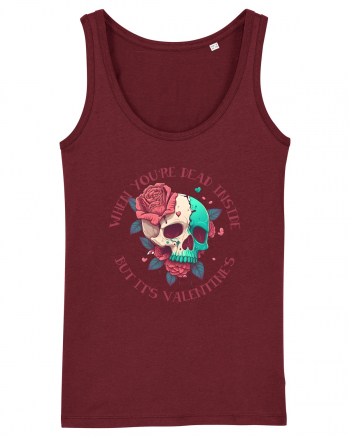 Dead Inside But It's Valentine Skull Burgundy