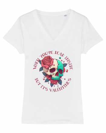 Dead Inside But It's Valentine Skull White