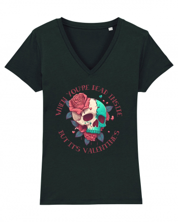 Dead Inside But It's Valentine Skull Black