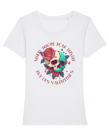 Dead Inside But It's Valentine Skull White