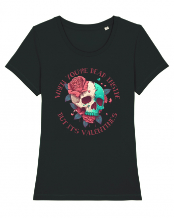 Dead Inside But It's Valentine Skull Black