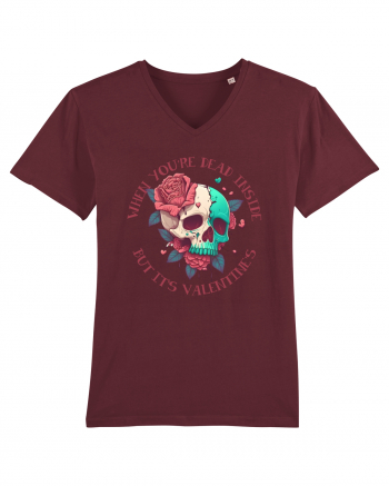 Dead Inside But It's Valentine Skull Burgundy