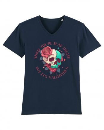 Dead Inside But It's Valentine Skull French Navy