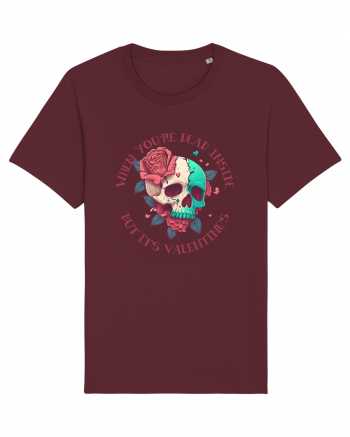 Dead Inside But It's Valentine Skull Burgundy