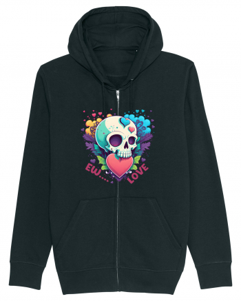 Ew Love Heart Valentine Skull Black