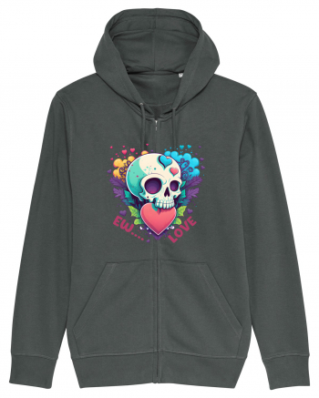 Ew Love Heart Valentine Skull Anthracite