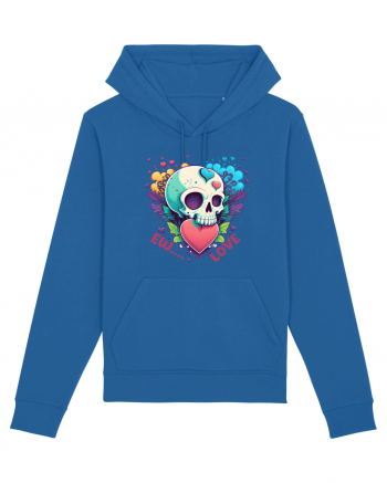 Ew Love Heart Valentine Skull Royal Blue