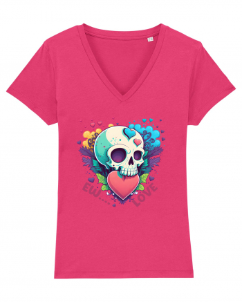 Ew Love Heart Valentine Skull Raspberry