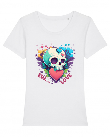 Ew Love Heart Valentine Skull White